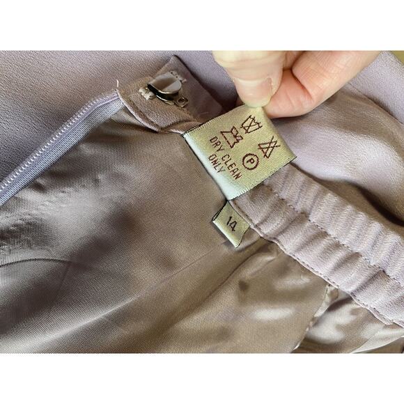 ADRIANNA PAPELL Maxi Skirt Suit Size 14 100% SILK New Vintage Purple Embroidered - Picture 6 of 16